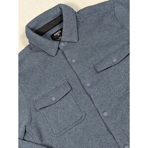 NEW Rhone Fleece Shacket Snap Front‎ Heather Blue Mens Size Medium